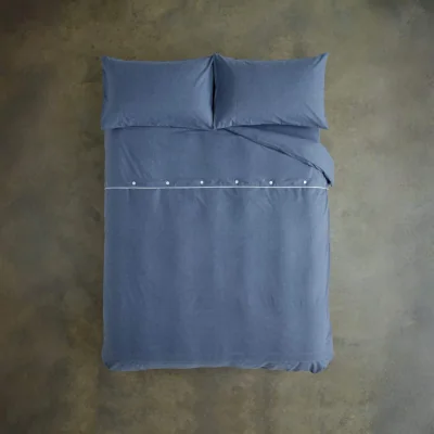 The Range Deyongs Southwick Fitted Sheet, Double, Melange Blue - Blue