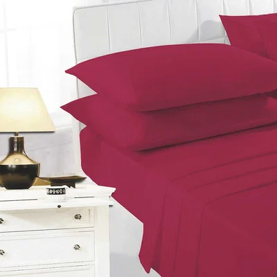 The Range K Collection percale Percale Fitted Sheet - Red / Single / double