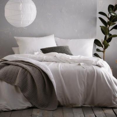 The Range Aspect Cotton Linen Blend Flat Sheet - Silver / Super King
