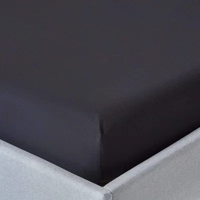 The Range 200 Thread Count Egyptian Cotton Fitted Sheet - Black / Superking