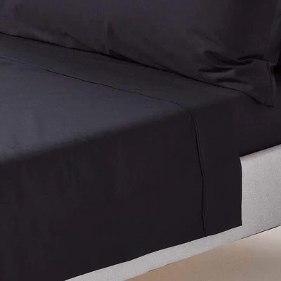 The Range 200 Thread Count Egyptian Cotton Flat Sheet - Black / Superking