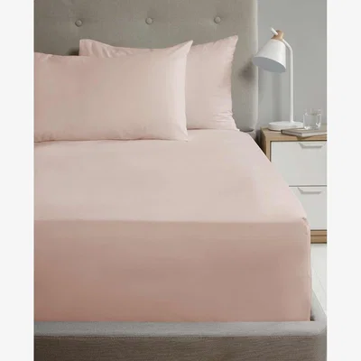 The Range 180 Thread Count Percale Flat Sheet - Blush / King
