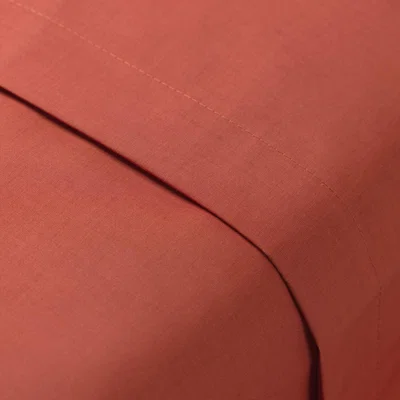 The Range Poetry Plain Dye Double  Size Polycotton Flat Sheet - Brown
