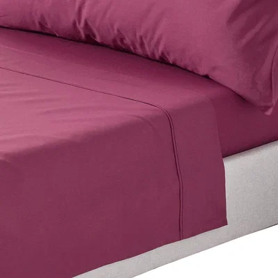 The Range 200 Thread Count Egyptian Cotton Flat Sheet - Plum / Single