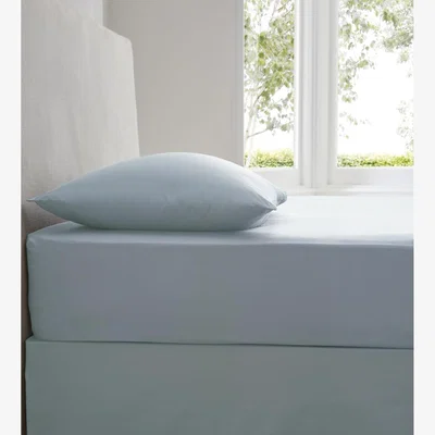 The Range Extra Deep Percale Fitted Sheet - Sky Blue / Single