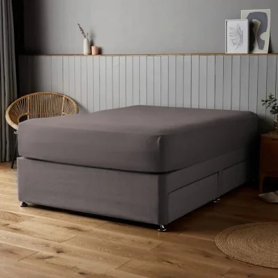 The Range Voltico Silentnight Supersoft Fully Elasticated Fitted Sheet - Double Charcoal - Charcoal