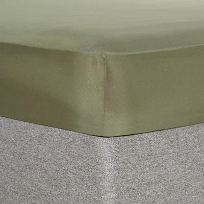 The Range Plain Fitted Bed Sheets Non-Iron - Woodland Green / Single