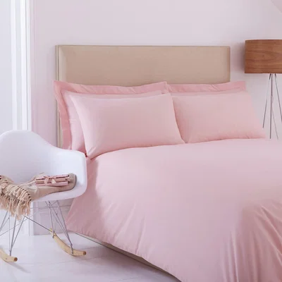 The Range Poetry Plain Dye Super King Size  Polycotton Fitted Sheet - Pink