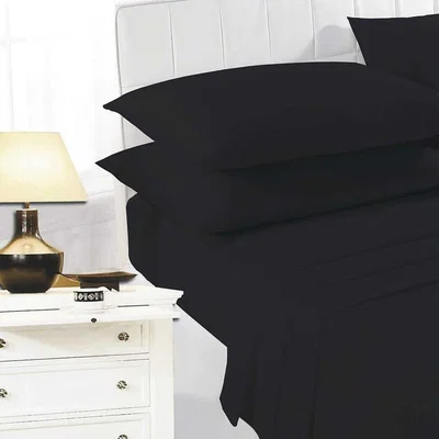 The Range K Collection percale Percale Fitted Sheet - Black / King / 200