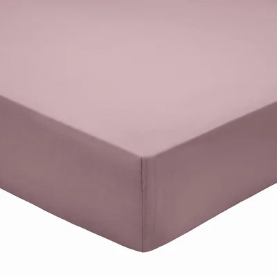 The Rug Seller Plain Dye Fitted Sheet By Bedeck of Belfast in Thistle Purple