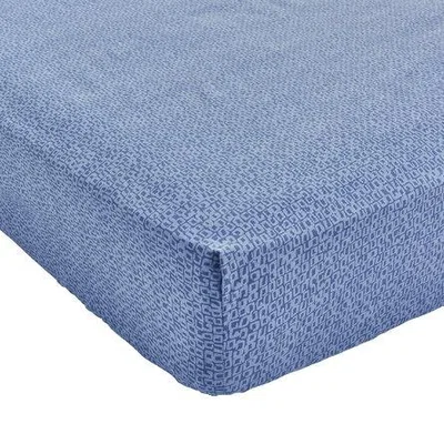 The Rug Seller Cosmo Geometric Fitted Sheet by Helena Springfield in Navy Blue
