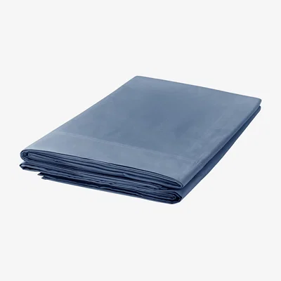 The Rug Seller Plain Dye Flat Sheet By Bedeck of Belfast in Denim Blue