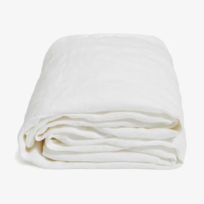 Soho Home Luna Linen Fitted Sheet White, Double/Full