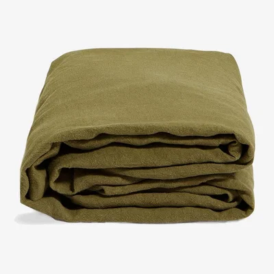 Soho Home Luna Linen Fitted Sheet Olive, Super King