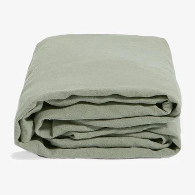 Soho Home Luna Linen Fitted Sheet Sage, Emperor
