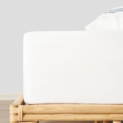 Sazy Darcy 100% Turkish Cotton 210 TC Fitted Sheet, White, Double Size