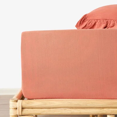 Sazy Ruby 100% Turkish Cotton Fitted Sheet, Terra, King Size
