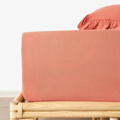 Sazy Ruby 100% Turkish Cotton Fitted Sheet, Terra, Super King Size