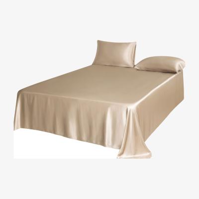 Wolf & Badger Neutrals Pure Mulberry Silk Seamless Flat Sheet - King - Beige | Us King | Soft Strokes Silk