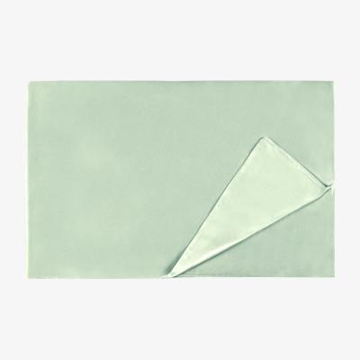 Wolf & Badger Green The Twenty Two Silk Flat Sheet - Sage | Us King | Manito