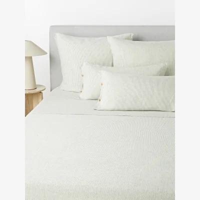 Westwing Washed Linen Bed Sheet Rinna with Fine Stripes