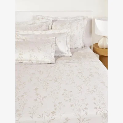 Westwing Cotton Sateen Bed Sheet Hurley with Jacquard Pattern