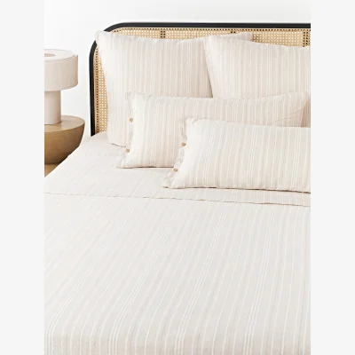 Westwing Washed Linen Bed Sheet Telma with Stripes