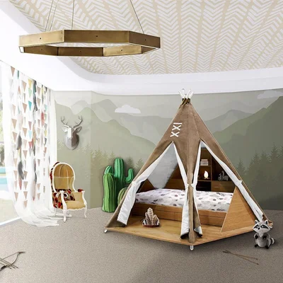 Cuckooland Luxury Childrens Teepee Tent Bed with Toy Storage