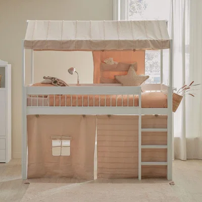 Cuckooland Lifetime Breeze Semi High Sleeper Bed with Roof - Peach