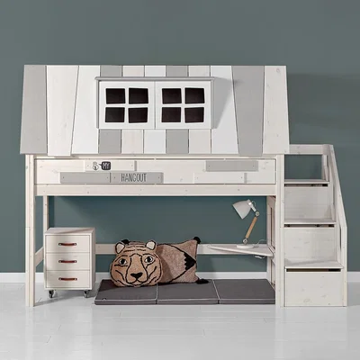 Cuckooland Lifetime Adventure Hangout Mid Sleeper with Steps - Lifetime White