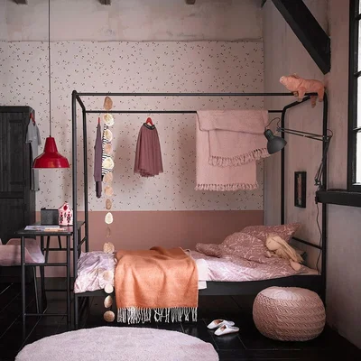 Cuckooland Single Black Metal Four Poster Bed by Woood