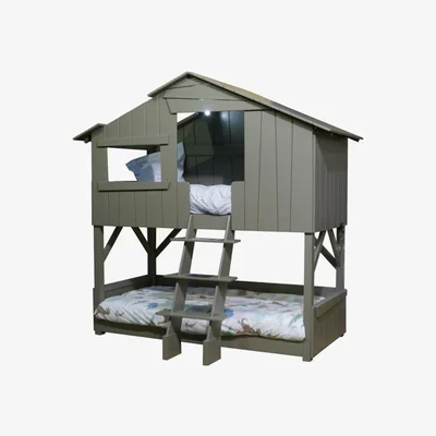 Cuckooland Mathy by Bols Treehouse Bunk Bed in Artichoke - Mathy Light Green