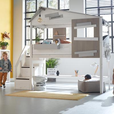 Cuckooland Lifetime The Hideout Mid Sleeper with Steps - Lifetime Whitewash