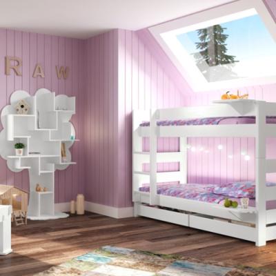 Cuckooland Mathy By Bols 149 Dominique Bunk Bed  - Mathy Thunderstorm Grey