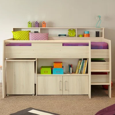 Cuckooland Parisot Kurt Midsleeper Cabin Bed with Desk & Storage