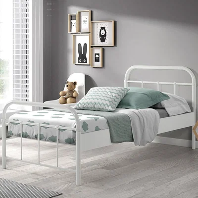 Cuckooland Boston Metal Kids Single Bed in White