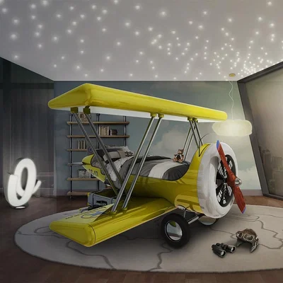 Cuckooland Sky B Plane Junior Bed in Yellow