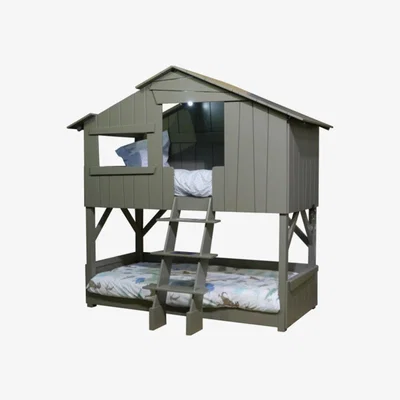 Cuckooland Mathy by Bols Treehouse Bunk Bed in Artichoke - Mathy Jungle Green