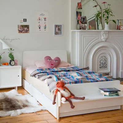 Cuckooland Oeuf River Single Bed with Optional Trundle in White & Birch