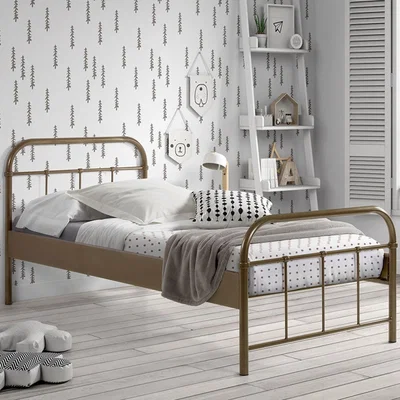 Cuckooland Boston Metal Kids Single Bed in Bronze