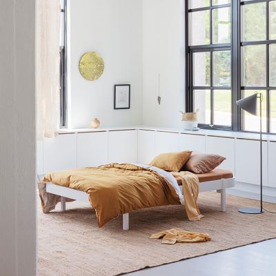 Cuckooland Oliver Furniture Wood Small Double Lounger Bed - White & Oak