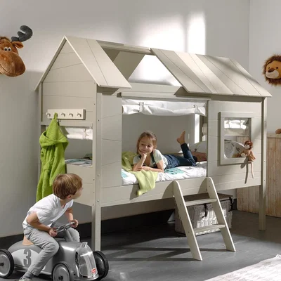 Cuckooland Charlotte Kids Treehouse Bed in Grey & Beige