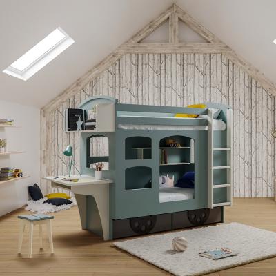 Cuckooland Mathy by Bols Wagon Bunk Bed with Drawers - Mathy Very Light Pink