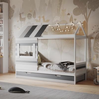 Cuckooland Woodland House with Trundle in White and Grey