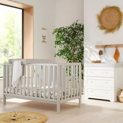 Cuckooland Tutti Bambini Malmo Cot Bed with Rio Furniture 2 Piece Nursery Set - Grey & Oak