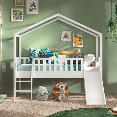 Cuckooland Vipack Dallas Kids House Bed with Slide and Ladder