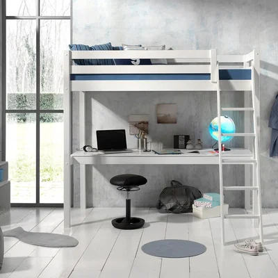 Cuckooland Pino Kids High Sleeper with Desk - Grey