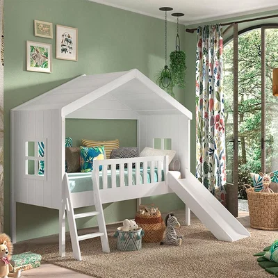 Cuckooland Vipack Kids House Bed with Ladder and Slide