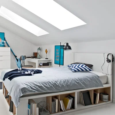 Cuckooland Vox 4 You Bed with Storage Shelves in White - King
