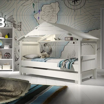 Cuckooland Mathy by Bols Star Treehouse Single Cabin Bed with Optional Trundle Drawer - Mathy Ochre